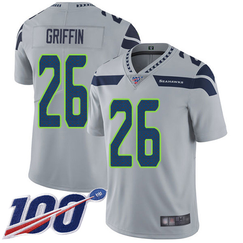 Seattle Seahawks Limited Grey Men Shaquill Griffin Alternate Jersey NFL Football #26 100th Season Vapor Untouchable->youth nfl jersey->Youth Jersey